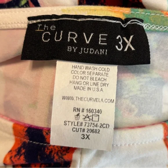 The Curve by Judani 3X Maki Skirt Top Crop Tie Wrap Shirt Floral 2 PC - Picture 11 of 12